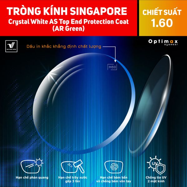  Tròng kính Optimax 1.60 AS 