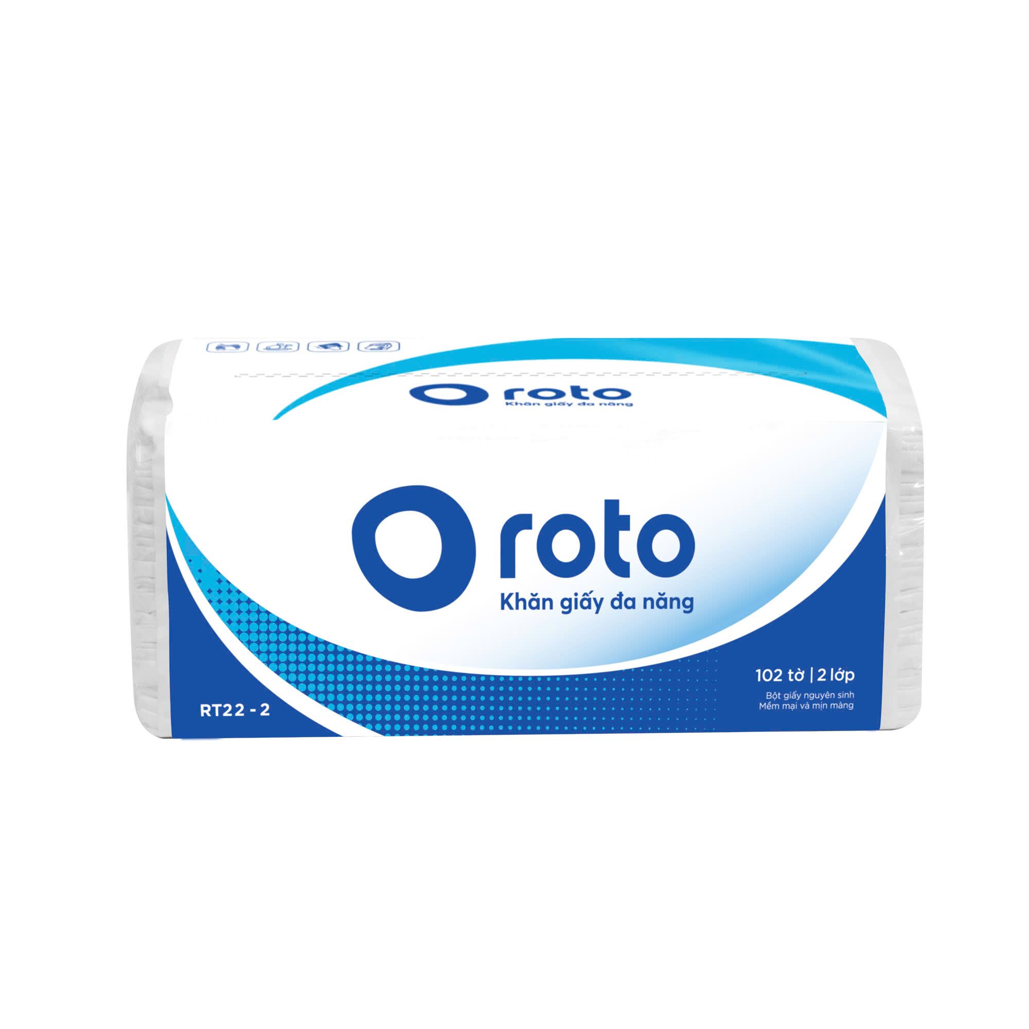  Khăn giấy đa năng Roto 22-2 lớp ( 102 tờ ) 