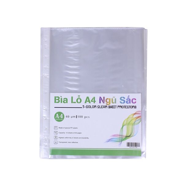  Bìa lỗ A4 Ngũ Sắc 4 