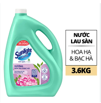  Nước Lau Sàn Sunlight Tinh Dầu Thảo Mộc hương HOA HẠ BẠC HÀ can 3.6kg 