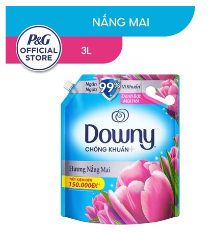  Nước xả vải Downy đậm đặc Hương Nắng Mai túi 3L 