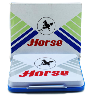  Tampon hộp dấu kim loại Horse No.3 xanh 