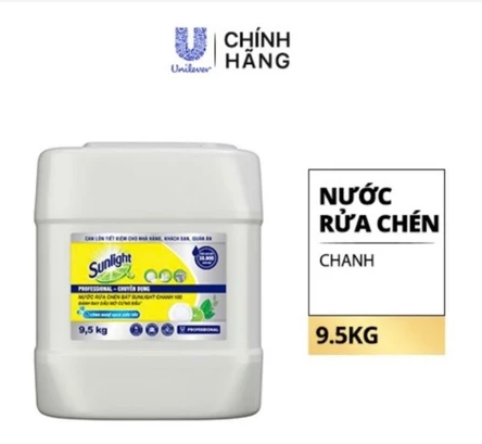  Nước rửa chén Sunlight chanh chuyên dùng can 9.5kg 
