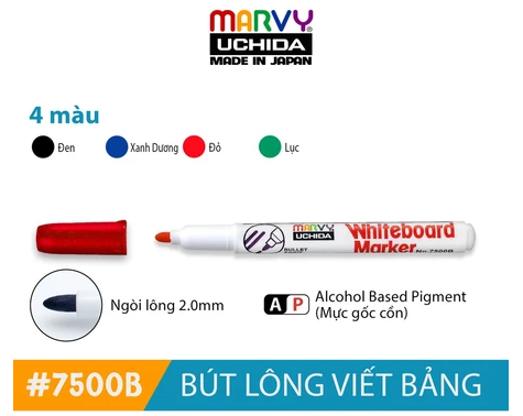  Bút lông viết bảng MARVY 7500B  ( Màu Đỏ ) 