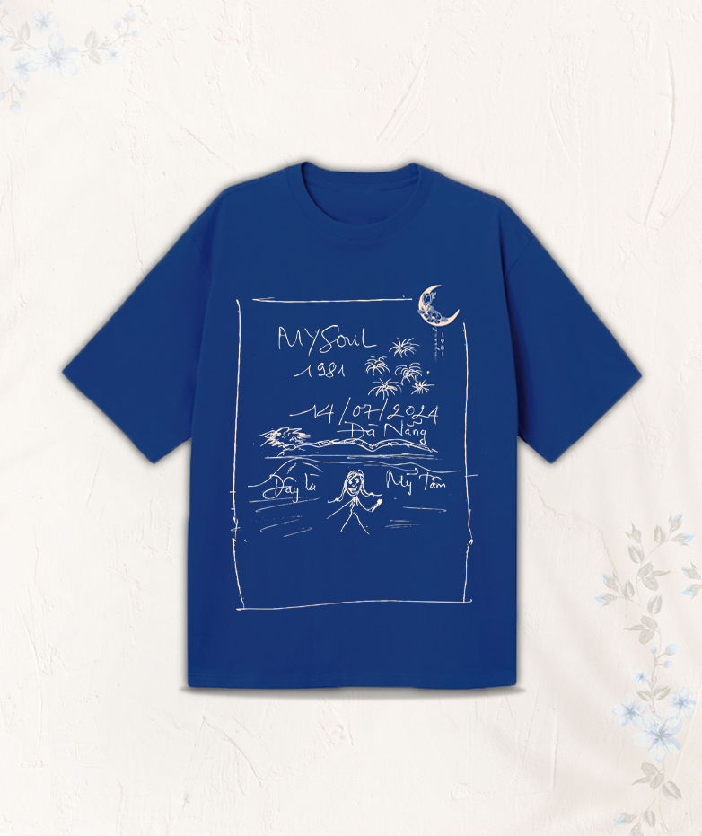 Áo thun My Soul - Poster vẽ tay - Màu Xanh Dương