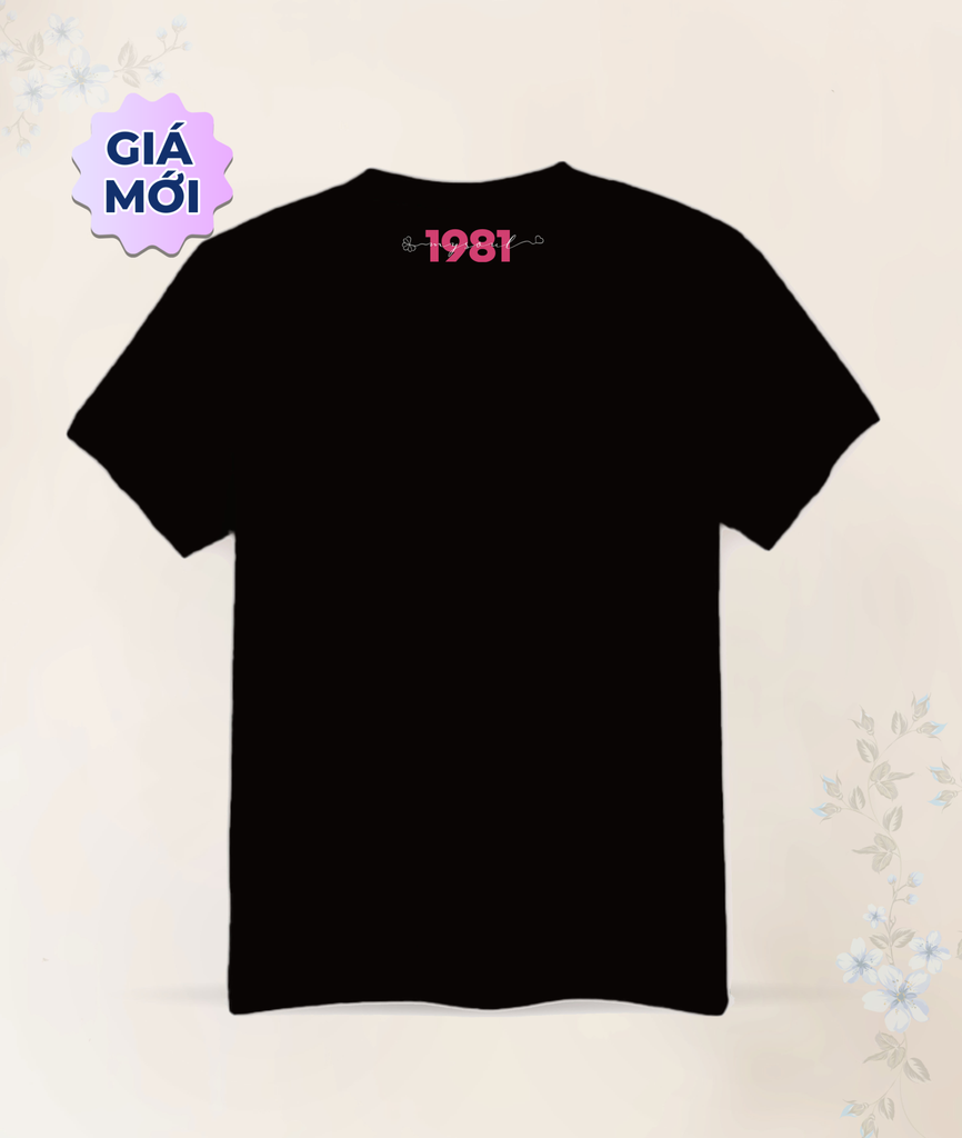 Áo Thun - Cỏ Bốn Lá Hồng Kim Tuyến - Màu Đen