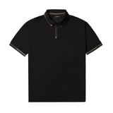  Áo Polo nam cổ khóa kéo KC, Viền bo dệt logo Jacquard, Vải thun Jersey cao cấp, Áo polo zip hiện đại 