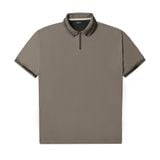  Áo Polo nam cổ khóa kéo KC, Viền bo dệt logo Jacquard, Vải thun Jersey cao cấp, Áo polo zip hiện đại 