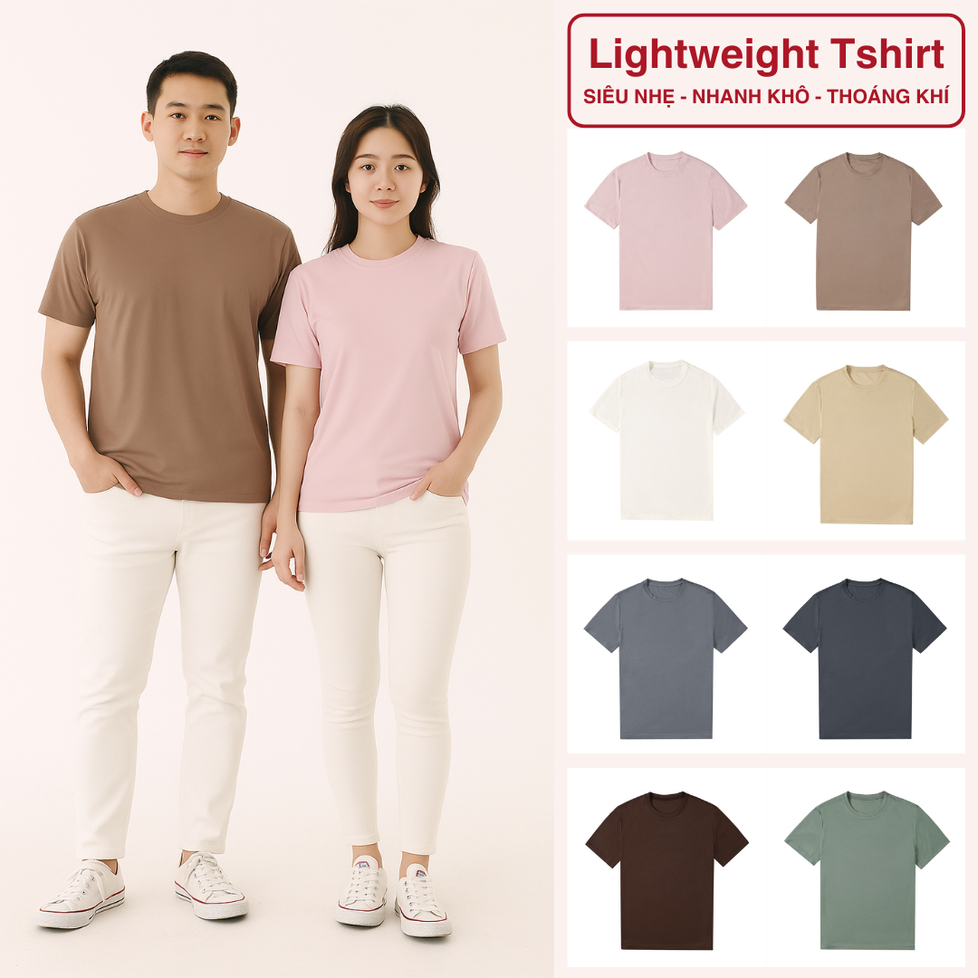  Áo thun mesh nhật tối giản mặc hè dành cho nam và nữ thương hiệu Yourname 