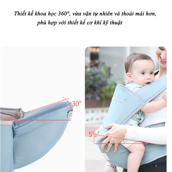  Địu em bé Miraclebaby chống gù cho bé 0-36 tháng 