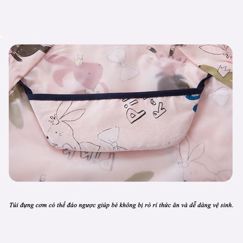  Áo yếm ăn dặm Miraclebaby cộc tay có máng hứng chống thấm sạch sẽ, an toàn cho bé từ 6 -36 tháng 