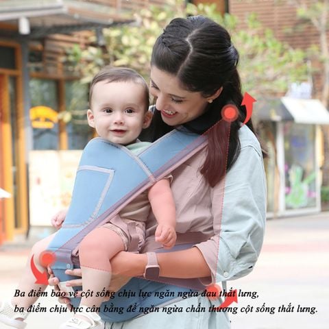  Địu em bé Miraclebaby chống gù cho bé 0-36 tháng 