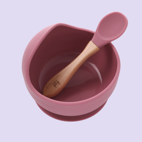  Chén ăn dặm silicone Miraclebaby và muỗng phù hợp dành bé trai, bé gái trên 5 tháng tuổi 