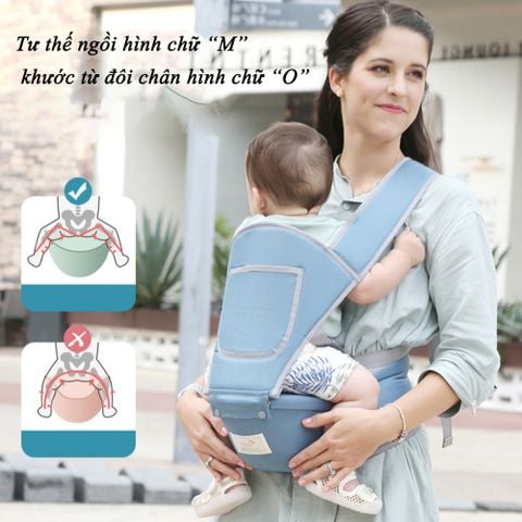  Địu em bé Miraclebaby chống gù cho bé 0-36 tháng 