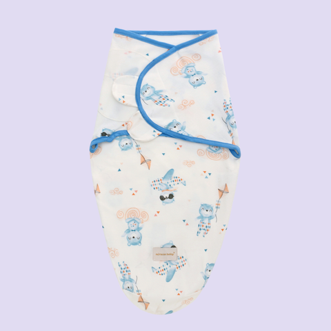  Miracle Baby - Khăn quấn, choàng ủ, ủ kén sơ sinh Miracle Baby có mũ vải cotton cho bé 