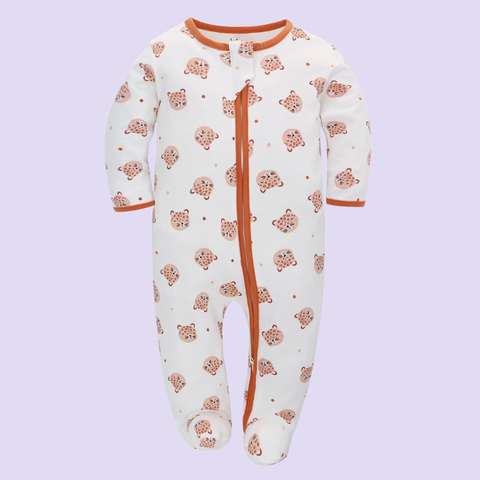  MiracleBaby - Combo 3 body dài DÂY KÉO cho bé chất liệu Cotton từ 0-12 tháng 