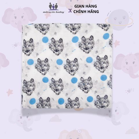  Miracle Baby_Chăn 2 lớp cotton 120*120cm thoáng khí, mềm mại đa năng cho bé 