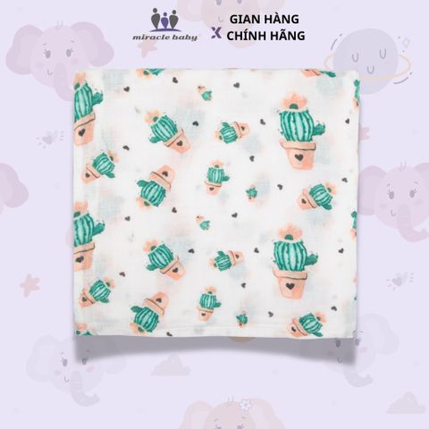  Miracle Baby_Chăn 2 lớp cotton 120*120cm thoáng khí, mềm mại đa năng cho bé 