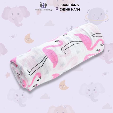 Miracle Baby_Chăn 2 lớp cotton 120*120cm thoáng khí, mềm mại đa năng cho bé 