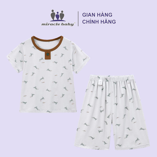  Bộ đồ ngắn tay vải lụa băng cho bé trai 90-130 mát lạnh dễ chịu thoáng khí 