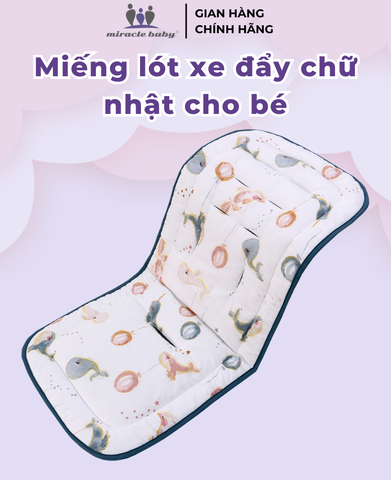  Tấm lót xe đẩy Miraclebaby cho bé cotton mềm mại, thoáng khí, phong cách dễ thương 