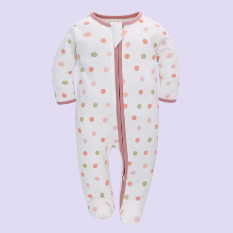  MiracleBaby - Combo 3 body dài DÂY KÉO cho bé chất liệu Cotton từ 0-12 tháng 