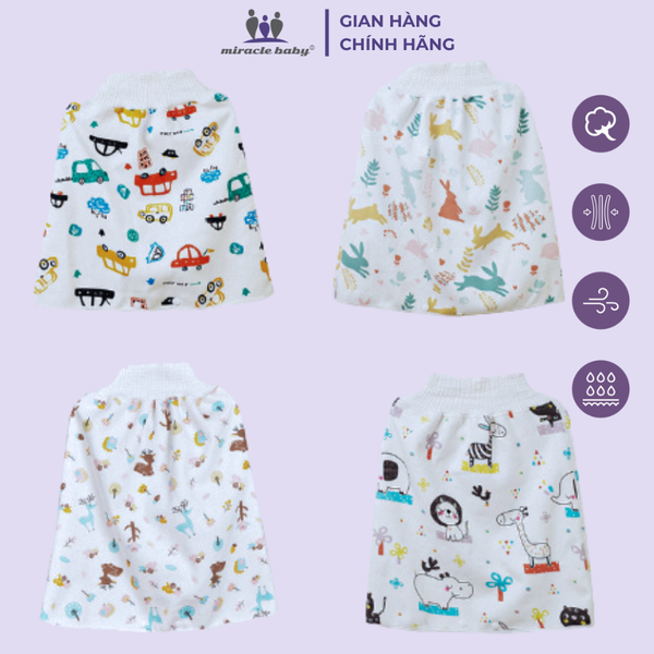  Miracle Baby - Váy tã tập đi bằng vải dành cho bé thấm hút nước tốt ,chống tràn AUPP 
