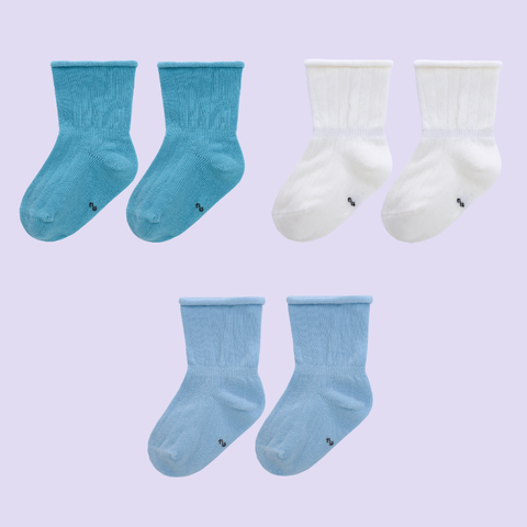  MiracleBaby - Combo 3 Tất/Vớ chân cho bé trai và bé gái co giãn 3 chiều, giữ ấm tốt, thời trang, dễ thương 