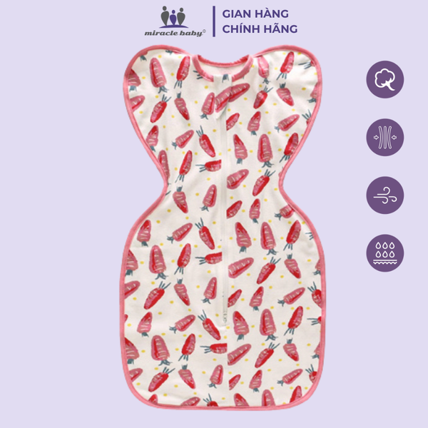  Miracle Baby - Nhộng chũn cho bé 0-12 tháng kéo khóa mềm co giãn 4 chiều thoáng mát dễ mặc bỉm 