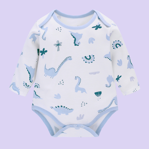  Bodysuit/Jumsuit ngắn TAY DÀI cho bé chất liệu Cotton nguyên chất co giãn tốt phù hợp cho bé từ 0-12 tháng 