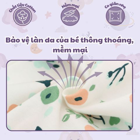  Bodysuit áo quần liền thân NÚT BẤM cho bé chất liệu Cotton thương hiệu Miraclebaby từ 1 đến 7 tháng tuổi 