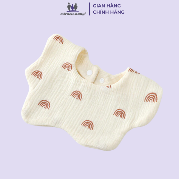  Yếm ăn hoa cổ vuông Miracle Baby chất liệu cotton mềm mại cho bé từ 0 đến 12 tháng tuổi 