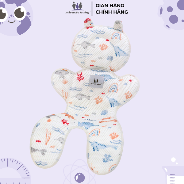  MiracleBaby - Miếng lót xe đẩy hình gấu dễ thương siêu thoáng khí 3D phù hợp cho nhiều loại xe đẩy 