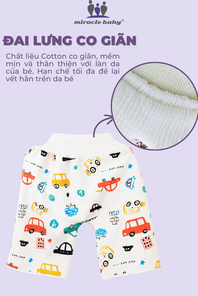  Miracle Baby - Quần tã tập đi bằng vải dành cho bé thấm hút nước tốt ,chống tràn AUPP 