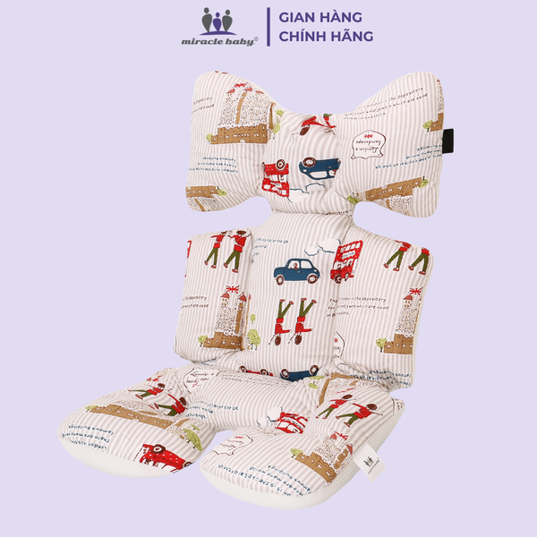  MiracleBaby - Miếng lót xe đẩy dày 6.5cm đệm Cotton dày dặn, phụ kiện xe đẩy êm ái cho bé 