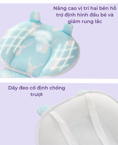  MiracleBaby - Miếng lót xe đẩy hình gấu dễ thương siêu thoáng khí 3D phù hợp cho nhiều loại xe đẩy 