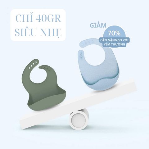  Yếm Ăn MiracleBaby 100% Silicon siêu mềm chống thấm nước chống bám bẩn dễ lau chùi từ 6-36 tháng 