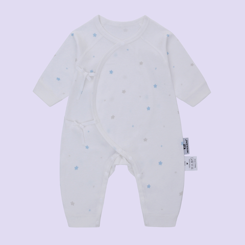  MiracleBaby - Bodysuit cột dây sơ sinh chất liệu Cotton cho bé sơ sinh từ 0 đến 3 tháng co giãn, mềm mại, thấm hút tốt 