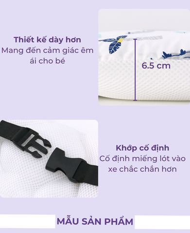  MiracleBaby - Miếng lót xe đẩy dày 6.5cm đệm Cotton dày dặn, phụ kiện xe đẩy êm ái cho bé 