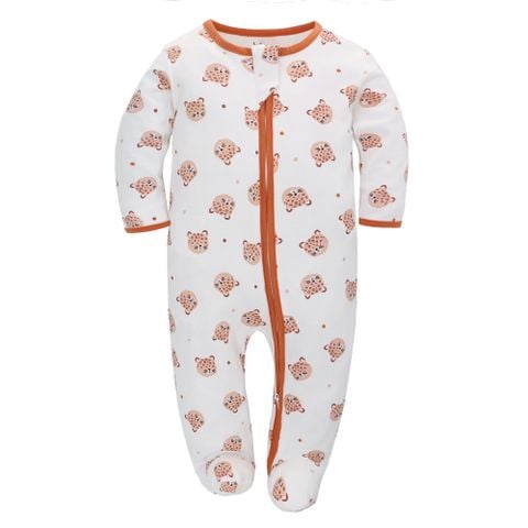  Bodysuit áo quần liền thân DÂY KÉO cho bé chất liệu Cotton thương hiệu Miraclebaby từ 0 đến 12 tháng tuổi 