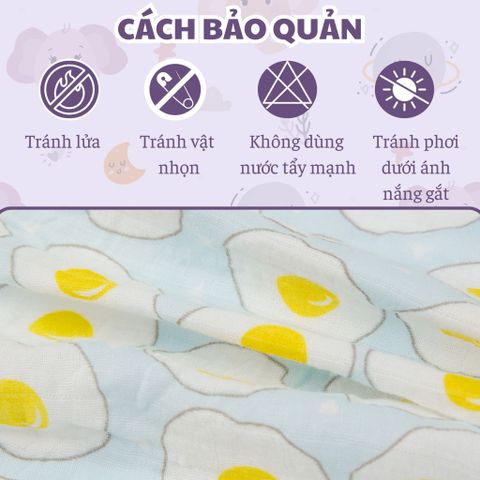  Miracle Baby_Chăn 2 lớp cotton 120*120cm thoáng khí, mềm mại đa năng cho bé 