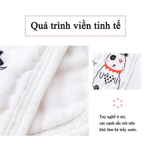  Set 5 Khăn Xô Muslin 6 lớp 100% Cotton Siêu Mềm, Khăn Rửa Mặt Cho Bé Hàng Cao Cấp Kích Thước 30x30 cm 