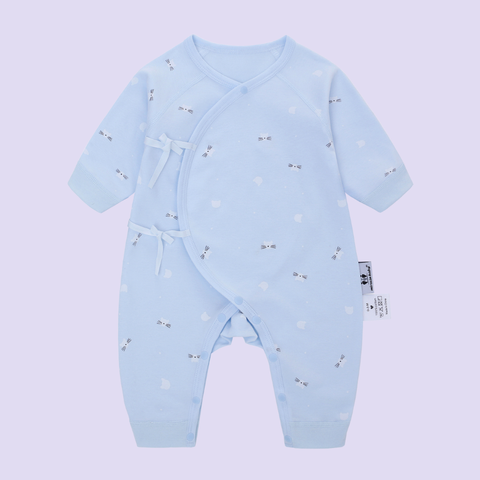  MiracleBaby - Bodysuit cột dây sơ sinh chất liệu Cotton cho bé sơ sinh từ 0 đến 3 tháng co giãn, mềm mại, thấm hút tốt 