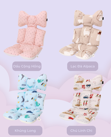  MiracleBaby - Miếng lót xe đẩy dày 6.5cm đệm Cotton dày dặn, phụ kiện xe đẩy êm ái cho bé 