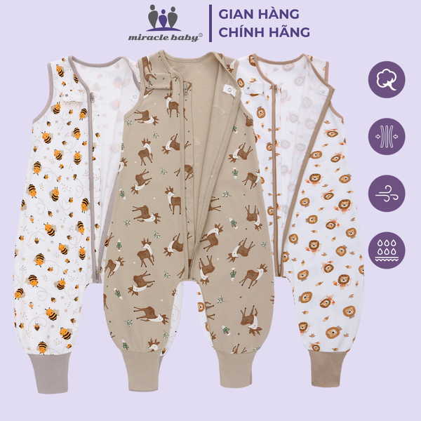  Miracle Baby - Túi ngủ quần cho bé cotton thoáng mát 