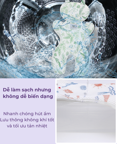  MiracleBaby - Miếng lót xe đẩy hình gấu dễ thương siêu thoáng khí 3D phù hợp cho nhiều loại xe đẩy 