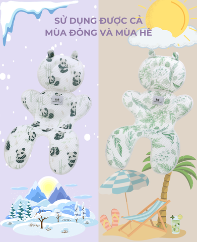  MiracleBaby - Miếng lót xe đẩy hình gấu dễ thương siêu thoáng khí 3D phù hợp cho nhiều loại xe đẩy 
