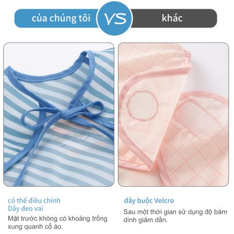  [COMBO] Áo yếm ăn dặm Miracle Baby tay dài  set 2 cái có máng hứng chống thấm sạch sẽ, an toàn cho bé từ 6 tháng tuổi - 4 tuổi 