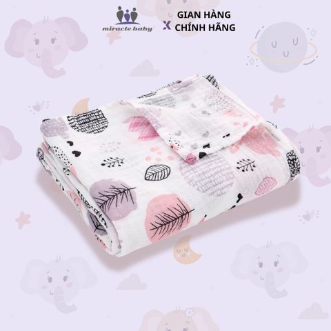  Miracle Baby_Chăn 2 lớp cotton 120*120cm thoáng khí, mềm mại đa năng cho bé 