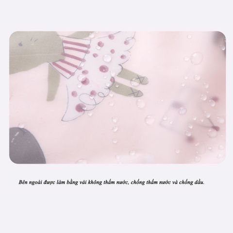  Áo yếm ăn dặm Miraclebaby cộc tay có máng hứng chống thấm sạch sẽ, an toàn cho bé từ 6 -36 tháng 